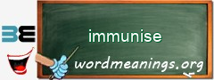 WordMeaning blackboard for immunise
